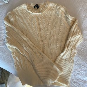 Gorgeous cream Express sweater with lace details.